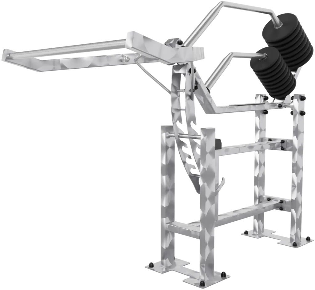 vGYM Kniebeuge – geführtes Outdoor-Kraftgerät aus Edelstahl mit Gewichtsscheiben