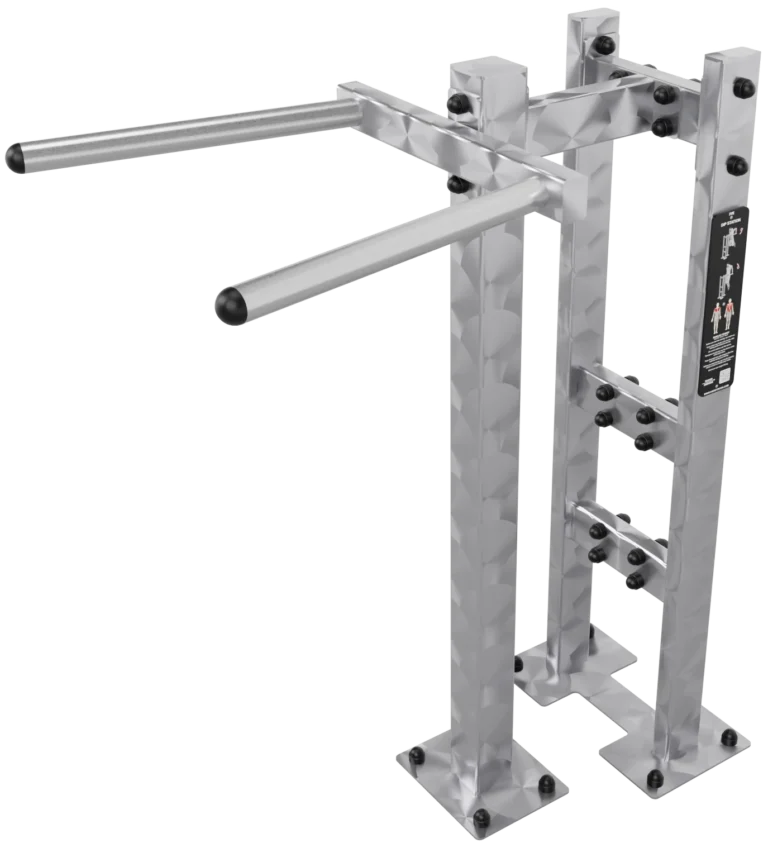 vGYM Dip-Station – Outdoor-Säule aus Edelstahl mit zwei Barrenstützen für Dips