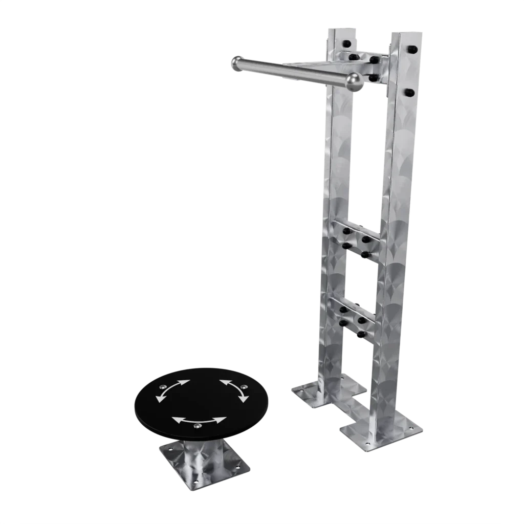 vGYM Twister-Station – Outdoor-Station aus Edelstahl mit Drehscheibe für die Rumpfrotation