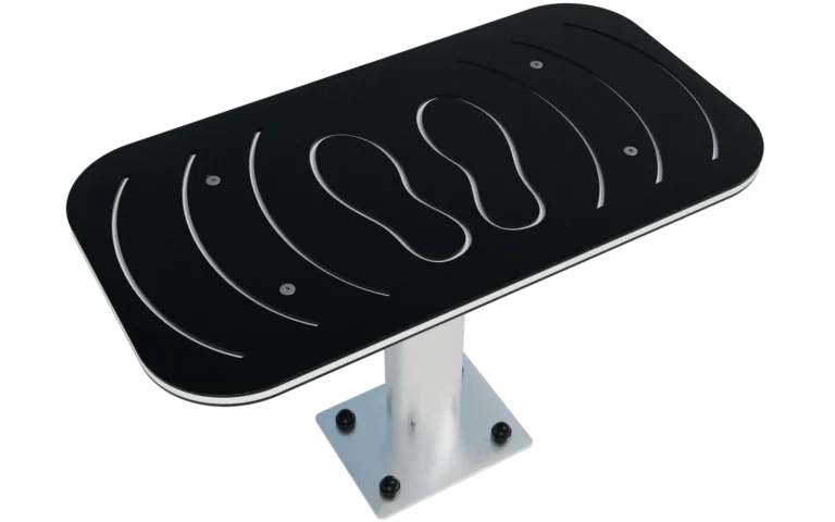 vGYM Plateforme de pliométrie – plateforme de saut noire à surface antidérapante sur socle en acier inoxydable